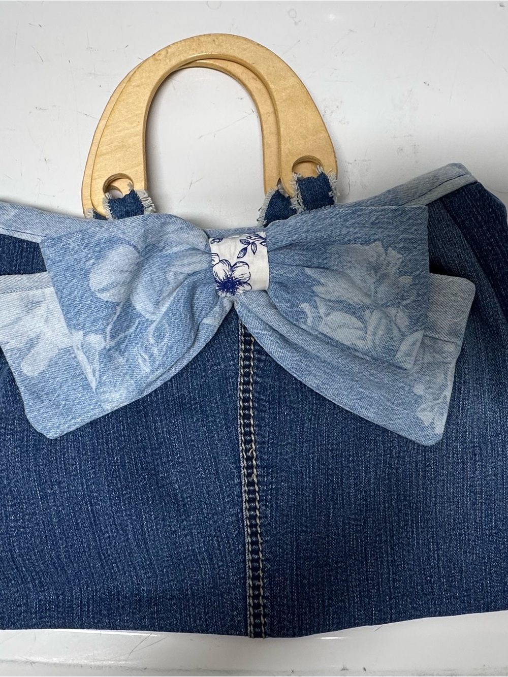 Upcycled Blue Denim Handbag